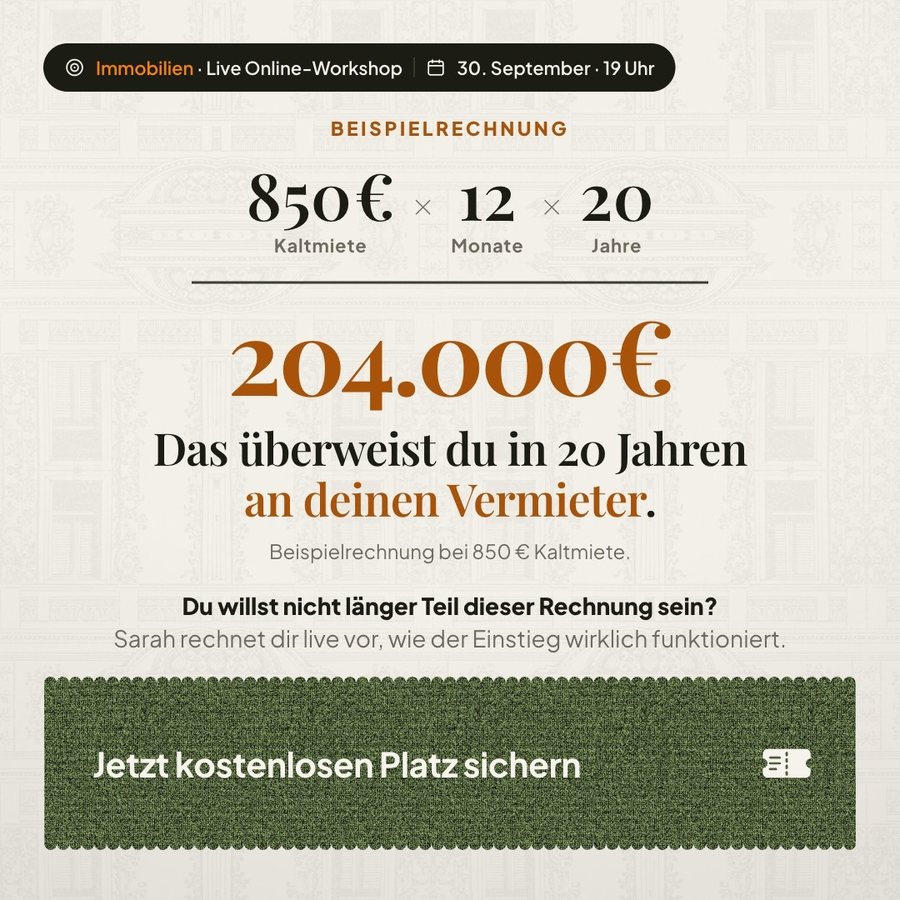 Die Mietrechnung, quadratisch