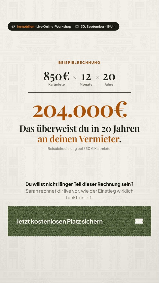 Die Mietrechnung, hochkant